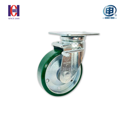 Bánh xe shenpai PU phi 150 xoay khóa bản 38