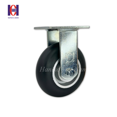 Bánh xe PU đen cốt nhôm siêu tải phi 150 cố định