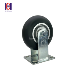 Bánh xe PU đen cốt nhôm siêu tải phi 150 cố định