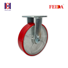 Bánh xe feida PU đỏ phi 200 cố định