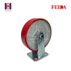 Bánh xe feida PU đỏ phi 200 cố định