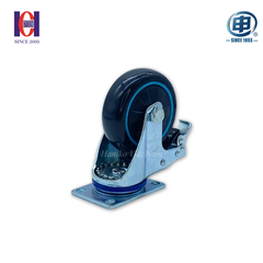 Bánh xe shenpai PU phi 100 xoay khóa bản 32