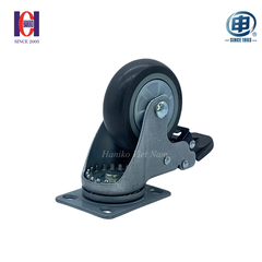 Bánh xe shenpai TPR nắp bạc phi 75 xoay khóa