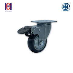 Bánh xe shenpai TPR nắp bạc phi 75 xoay khóa