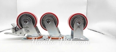 Bánh xe feida PU đỏ phi 100 xoay