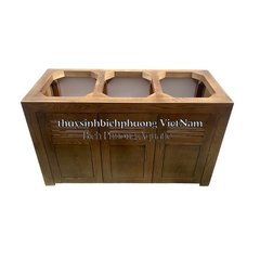 CHÂN TỦ GỖ SỒI TỰ NHIÊN MÀU NÂU ÓC CHÓ - AQUARIUM WOOD CABINET