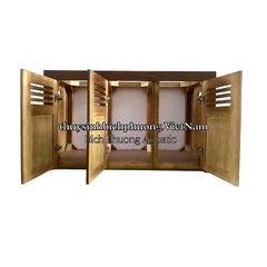 CHÂN TỦ GỖ SỒI TỰ NHIÊN MÀU NÂU ÓC CHÓ - AQUARIUM WOOD CABINET