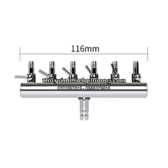 VAN CHIA OXY INOX CÓ KHÓA ĐIỀU TIẾT OXY PHI 8 - VAN CHIA 2, 4, 6, 8, 10, 12