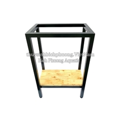 CHÂN ĐỂ HỒ CÁ - KỆ SẮT 2 TẦNG 1 MẶT GỖ