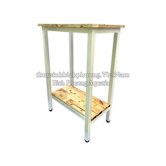 CHÂN ĐỂ HỒ CÁ - KỆ SẮT 2 TẦNG 2 MẶT GỖ