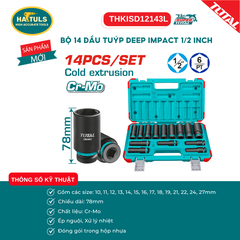 Bộ 14 đầu tuýp Deep impact 1/2" - THKISD12143L