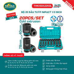 Bộ 20 đầu tuýp impact 1/2" - THKISD12203L