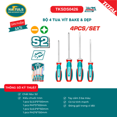 Bộ 4 tua vít bake & dẹp - TKSDS0426