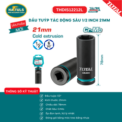 Đầu tuýp tác động sâu 1/2 inch 21mm - THDIS12212L