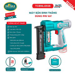 Máy bắn đinh thẳng dùng pin 16V - TCBNLI2038