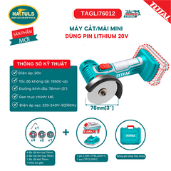 Máy cắt/mài mini dùng pin Lithium 20V - TAGLI76012
