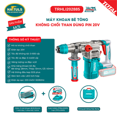 Máy khoan bê tông không chổi than dùng pin 20V - TRHLI202885