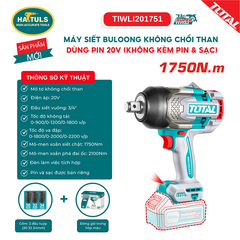 Máy siết bulong không chổi than dùng pin 20V (không kèm pin & sạc) - TIWLI201751