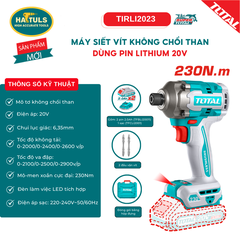 Máy siết vít không chổi than dùng pin Lithium 20V - TIRLI2023