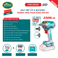 Máy siết vít & bulong không chổi than dùng pin 20V - TIWLI20236
