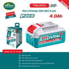 Pin Lithium-ion 20V/ 4.Ah - TFBLI20021