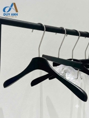 Móc Áo Gỗ Nữ Cao Cấp - Đen - Dày 3cm