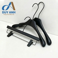 Móc Áo Gỗ Nữ Cao Cấp - Đen Mạ Đen - Dày 3cm