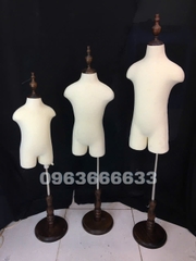 Manocanh Trẻ Em Không Tay Chân Gỗ Tròn Cao Cấp – Đủ Size 1-10 Tuổi (Màu Nâu & Vàng Wood)