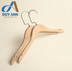 Móc Áo Gỗ Nữ - Mộc Tròn - Đầu Mạ Vàng