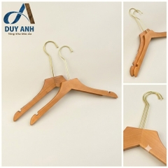 Móc Áo Gỗ Nữ - Vàng Bằng - Đầu Mạ Vàng