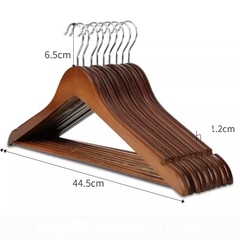 Móc Áo Gỗ Nam Nữ 44cm Cao Cấp Có Thanh Ngang - Giữ Form Quần Áo, Chắc Chắn