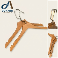 Móc Áo Gỗ Nữ - Vàng Bằng - Đầu Mạ Crom
