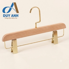 Kẹp Quần Gỗ Mộc Cao Cấp - Kẹp Ngang Mạ Vàng