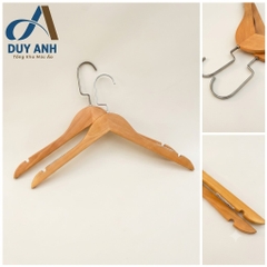 Móc Áo Gỗ Nữ - Vàng Tròn - Đầu Mạ Crom Bạc