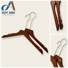 Móc Áo Gỗ Nữ - Nâu Bằng - Đầu Mạ Crom