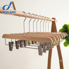 Kẹp Quần Gỗ Mộc Cao Cấp - Kẹp Ngang Mạ Crom
