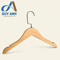 Móc Áo Gỗ Trẻ Em - Mộc Tròn - Đầu Mạ Vàng