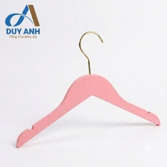 Móc Áo Gỗ Trẻ Em -  Tròn - Đầu Móc Mạ Vàng