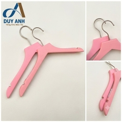 Móc Áo Gỗ Nữ - Hồng Bằng - Đầu Mạ Crom Bạc