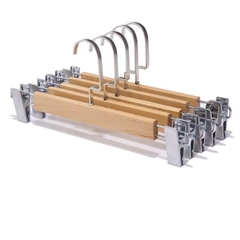 Kẹp Quần Gỗ Vàng Cao Cấp - Kẹp Inox Bóng