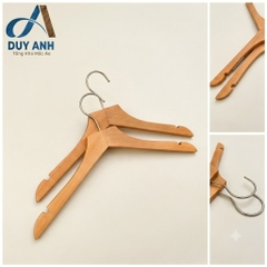 Móc Áo Gỗ Nữ - Vàng Bằng - Đầu Mạ Crom