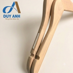 Móc Áo Gỗ Nữ - Mộc Tròn - Đầu Mạ Vàng
