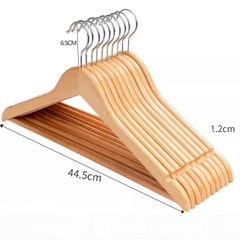 Móc Áo Gỗ Nam Nữ 44cm Cao Cấp Có Thanh Ngang - Giữ Form Quần Áo, Chắc Chắn