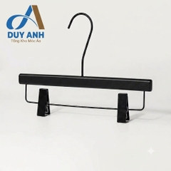 Móc Áo Gỗ Nữ Cao Cấp - Đen Mạ Đen - Dày 3cm