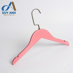 Móc Áo Gỗ Trẻ Em -  Tròn - Đầu Mạ Crom Bạc