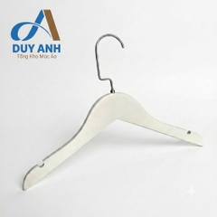 Móc Áo Gỗ Trẻ Em - Trắng Tròn - Đầu Mạ Vàng