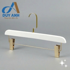 Kẹp Quần Gỗ Trắng Cao Cấp - Kẹp Ngang Mạ Vàng