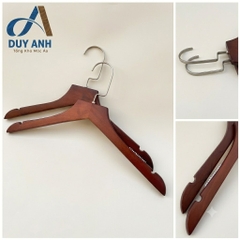 Móc Áo Gỗ Nữ - Nâu Bằng - Đầu Mạ Crom