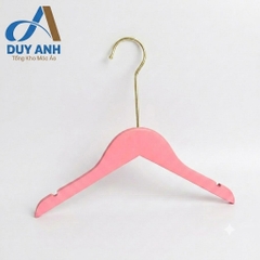 Móc Áo Gỗ Trẻ Em -  Tròn - Đầu Móc Mạ Vàng