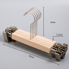 Kẹp Quần Gỗ Mộc Cao Cấp - Kẹp Mạ Crom